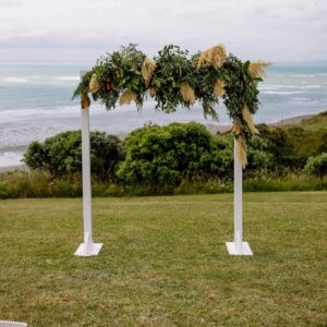 White Wooden Wedding Archway